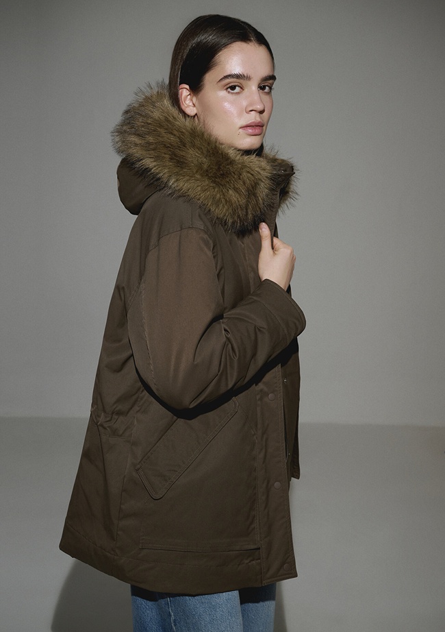  Mavi Su İtici Yeşil Parka Oversize / Geniş Kesim 1110712-71541