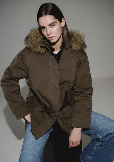  Mavi Su İtici Yeşil Parka Oversize / Geniş Kesim 1110712-71541