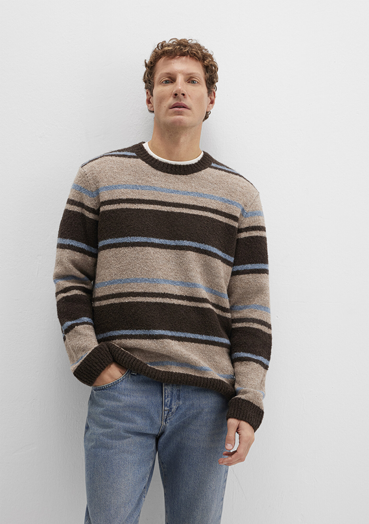  Mavi Yün Karışımlı Kahverengi Kazak Regular Fit / Normal Kesim 0710332-70251