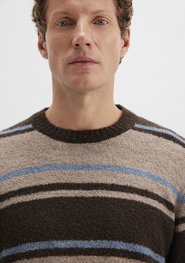  Mavi Yün Karışımlı Kahverengi Kazak Regular Fit / Normal Kesim 0710332-70251