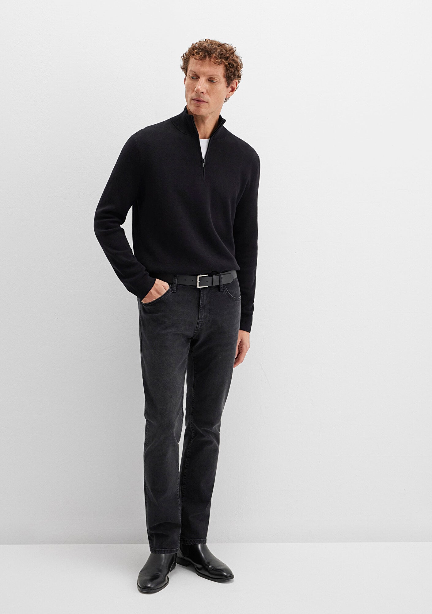  Mavi Siyah Kazak Regular Fit / Normal Kesim 0710328-900