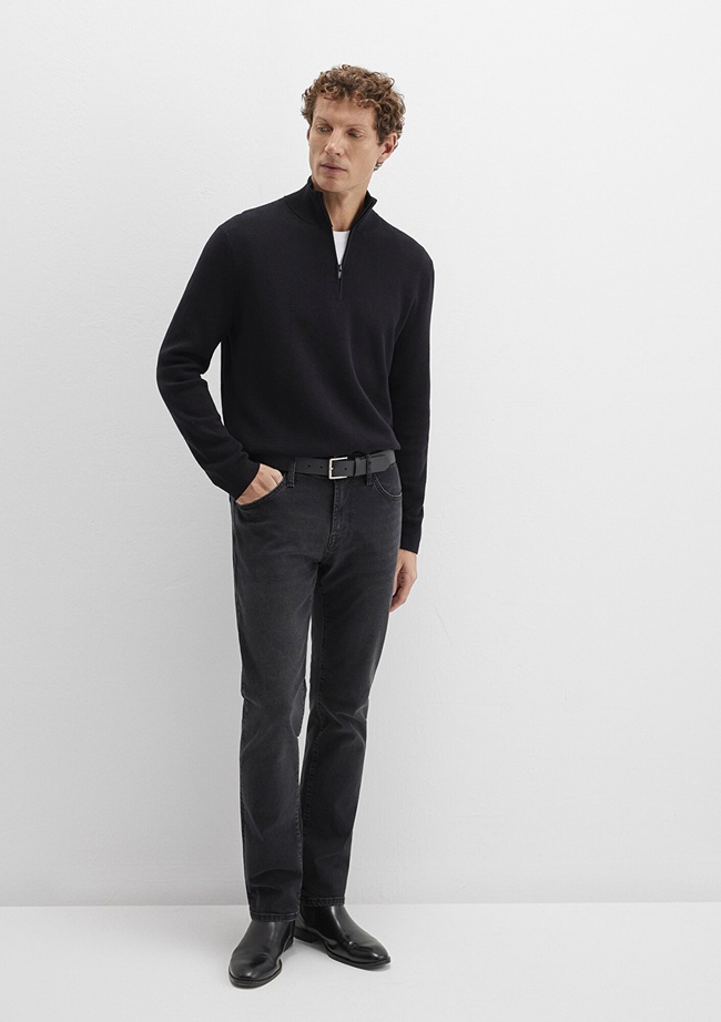  Mavi Siyah Kazak Regular Fit / Normal Kesim 0710328-900