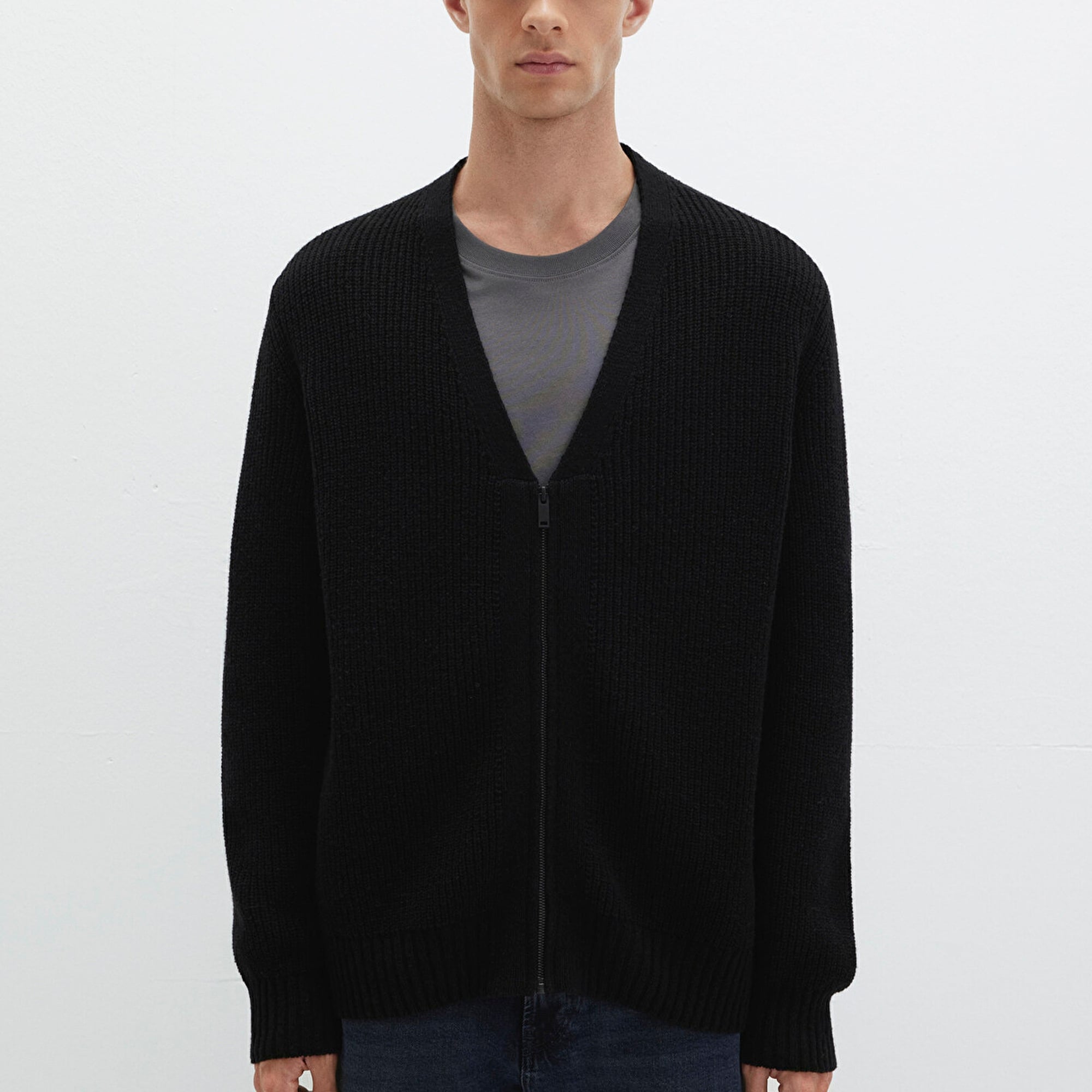 Mavi Yün Karışımlı Fermuarlı Siyah Hırka Regular Fit / Normal Kesim 0710262-900