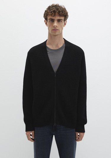  Mavi Yün Karışımlı Fermuarlı Siyah Hırka Regular Fit / Normal Kesim 0710262-900