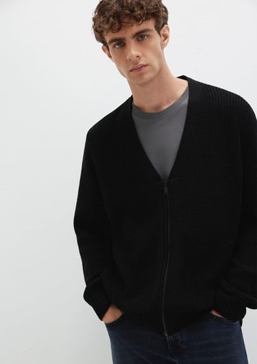  Mavi Yün Karışımlı Fermuarlı Siyah Hırka Regular Fit / Normal Kesim 0710262-900