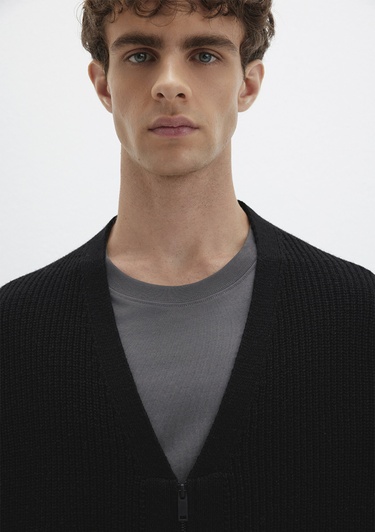  Mavi Yün Karışımlı Fermuarlı Siyah Hırka Regular Fit / Normal Kesim 0710262-900