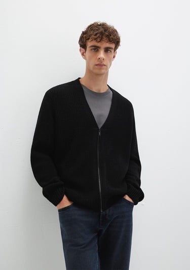  Mavi Yün Karışımlı Fermuarlı Siyah Hırka Regular Fit / Normal Kesim 0710262-900