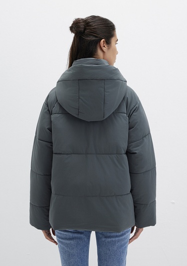  Mavi Kapüşonlu Yeşil Şişme Mont 1110225-71598