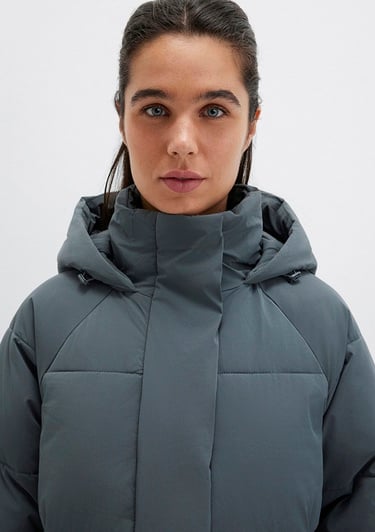  Mavi Kapüşonlu Yeşil Şişme Mont 1110225-71598