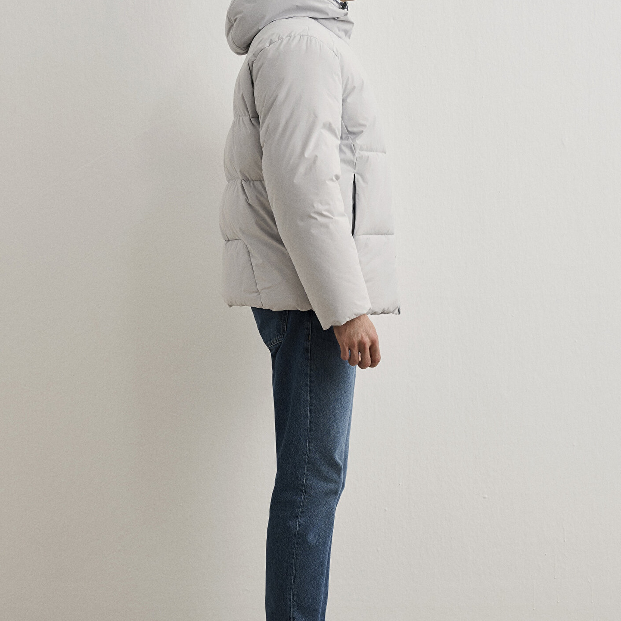 Mavi Su İtici Su İtici Gri Şişme Mont 0110463-70075