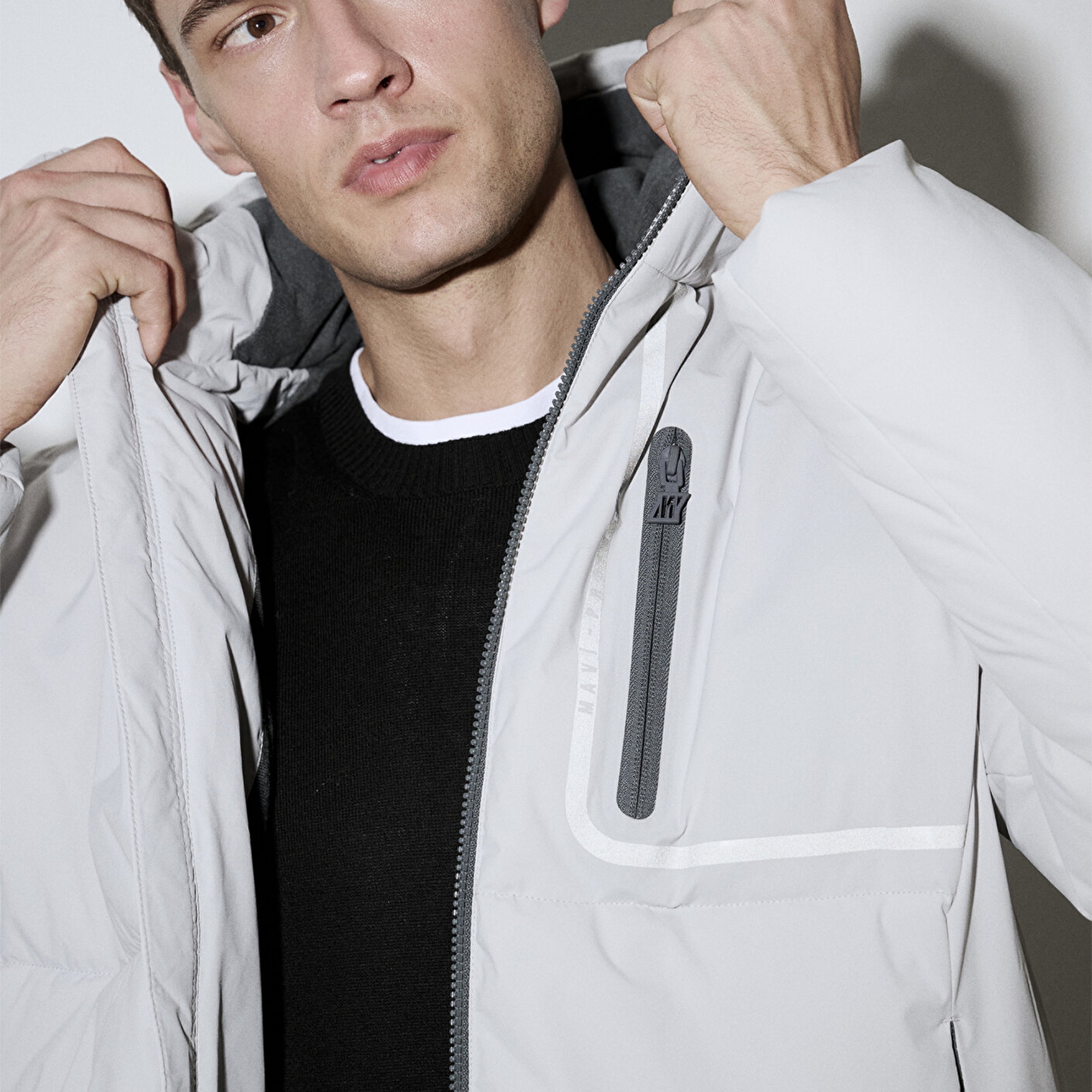 Mavi Su İtici Su İtici Gri Şişme Mont 0110463-70075