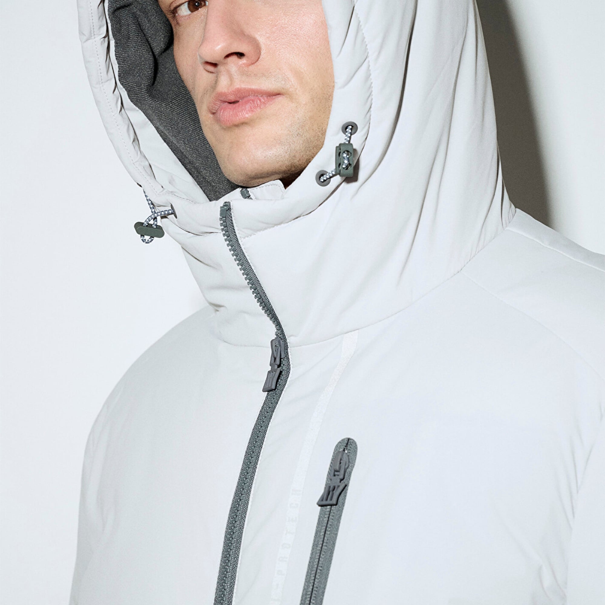 Mavi Su İtici Su İtici Gri Şişme Mont 0110463-70075