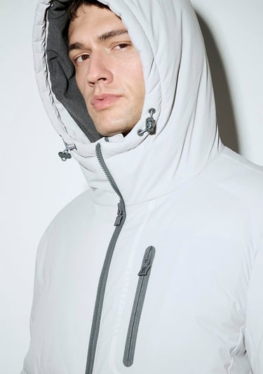  Mavi Su İtici Su İtici Gri Şişme Mont 0110463-70075