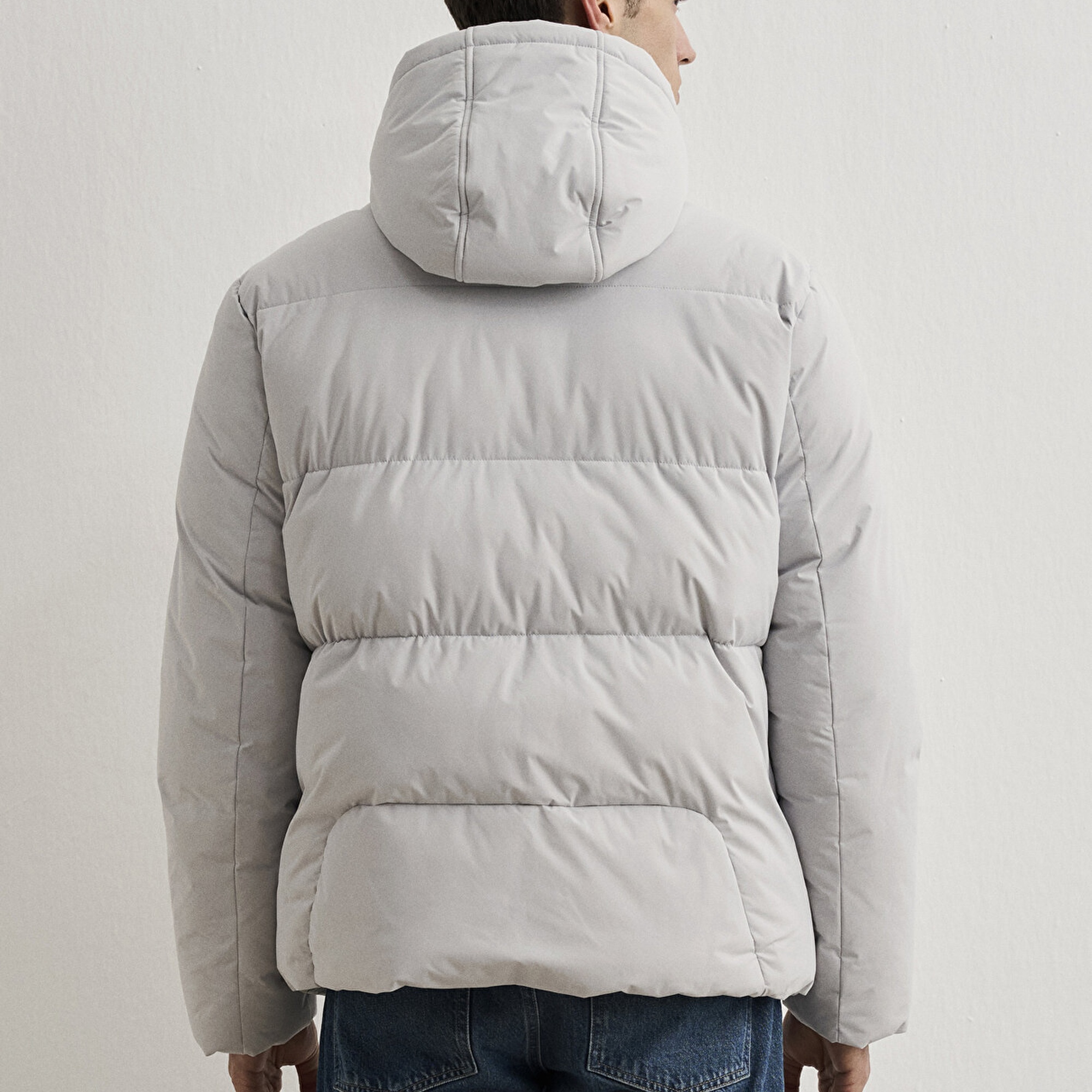 Mavi Su İtici Su İtici Gri Şişme Mont 0110463-70075