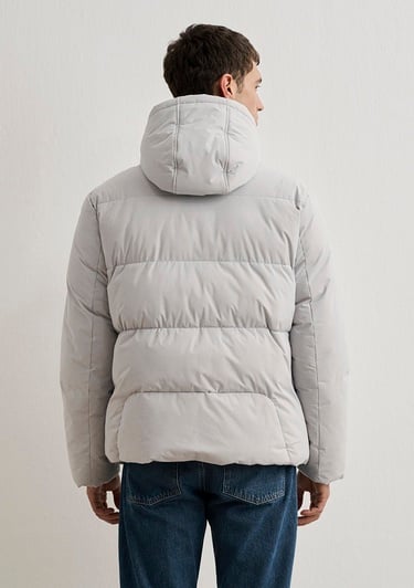  Mavi Su İtici Su İtici Gri Şişme Mont 0110463-70075