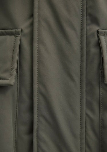  Mavi Kapüşonlu Yeşil Ceket Loose Fit / Bol Rahat Kesim 0110468-85485