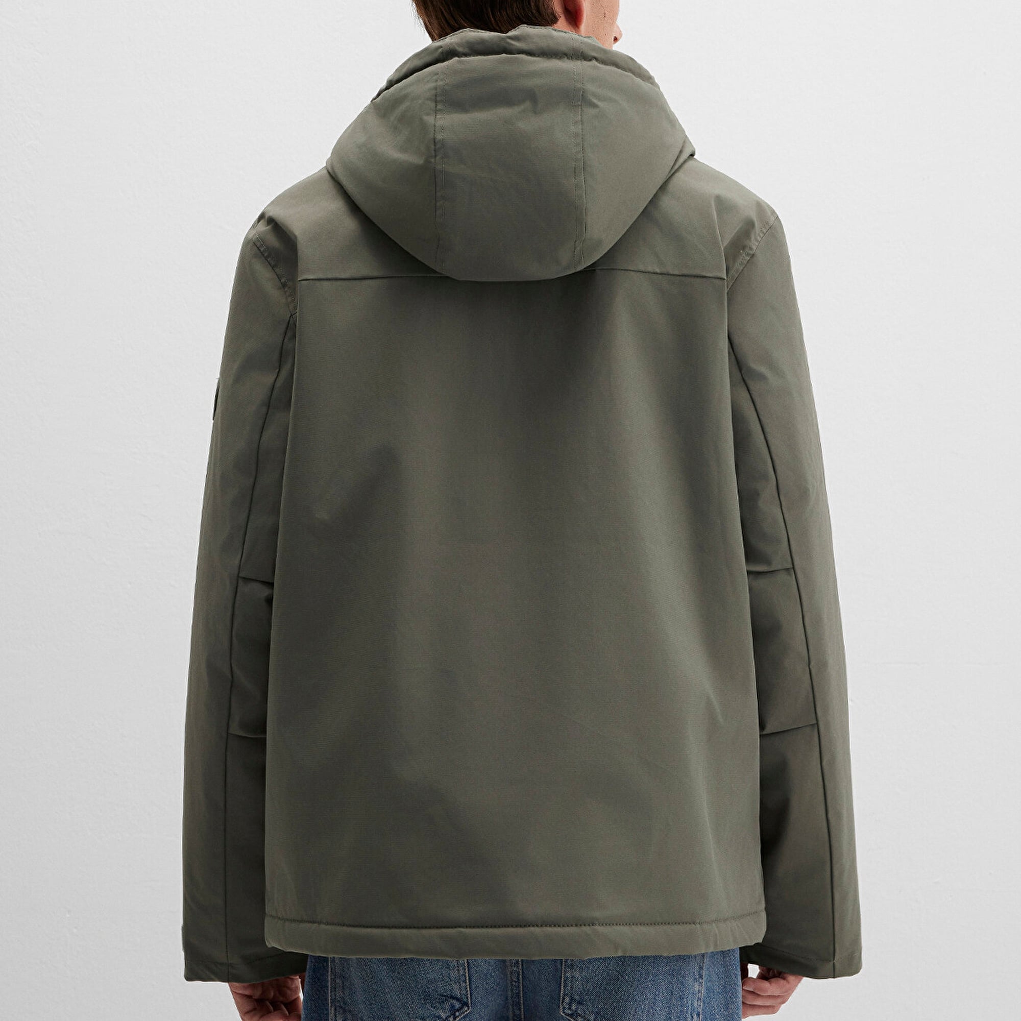 Mavi Kapüşonlu Yeşil Ceket Loose Fit / Bol Rahat Kesim 0110468-85485