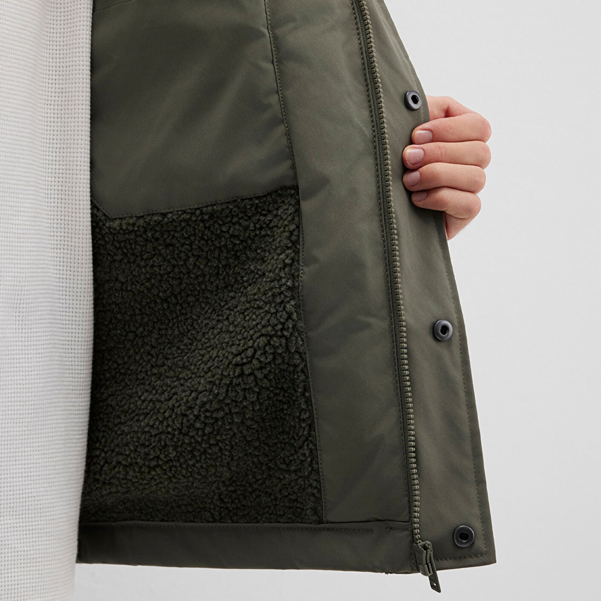 Mavi Kapüşonlu Yeşil Ceket Loose Fit / Bol Rahat Kesim 0110468-85485