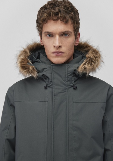  Mavi Kapüşonlu Yeşil Parka Loose Fit / Bol Rahat Kesim 0110472-71598