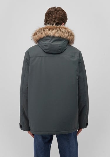  Mavi Kapüşonlu Yeşil Parka Loose Fit / Bol Rahat Kesim 0110472-71598