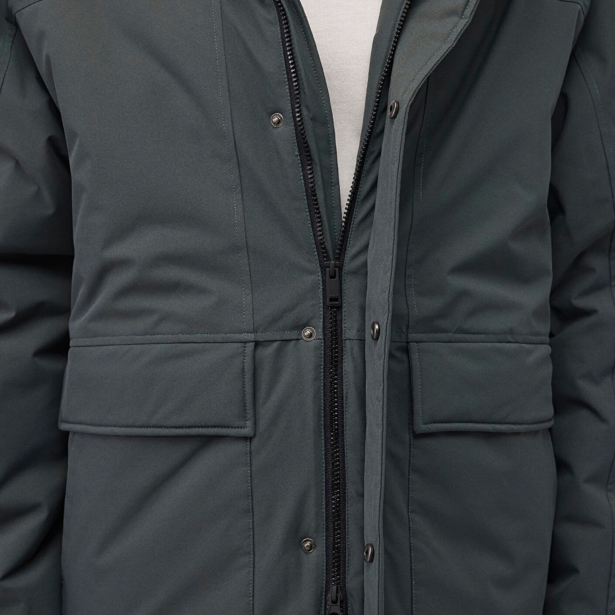 Mavi Kapüşonlu Yeşil Parka Loose Fit / Bol Rahat Kesim 0110472-71598