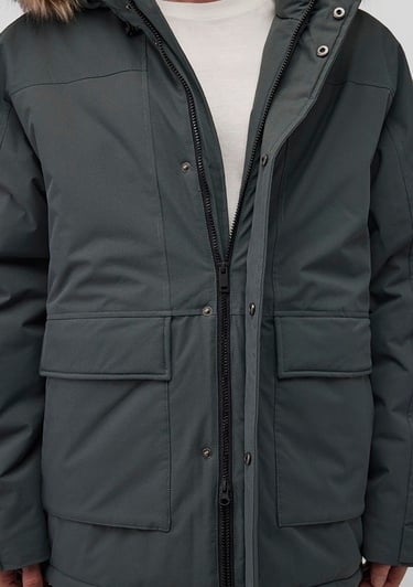  Mavi Kapüşonlu Yeşil Parka Loose Fit / Bol Rahat Kesim 0110472-71598