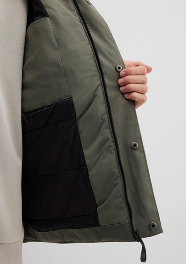  Mavi Cep Detaylı Haki Mont Loose Fit / Bol Rahat Kesim 0110467-85485