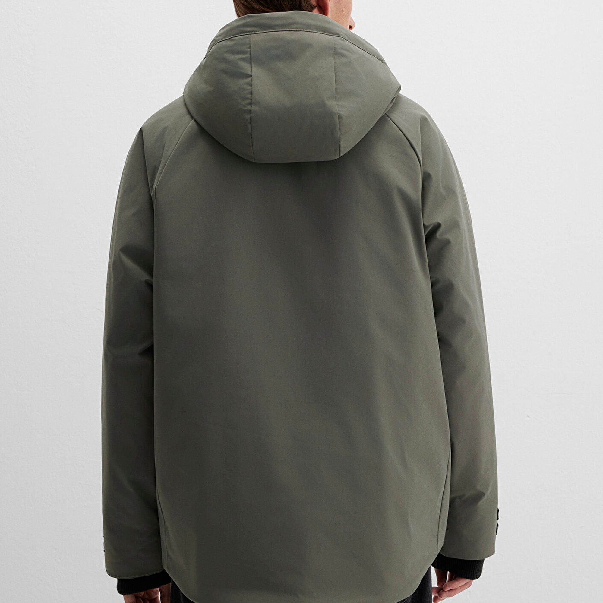 Mavi Cep Detaylı Haki Mont Loose Fit / Bol Rahat Kesim 0110467-85485