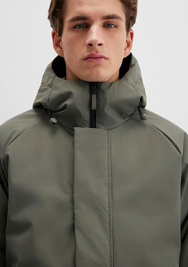  Mavi Cep Detaylı Haki Mont Loose Fit / Bol Rahat Kesim 0110467-85485