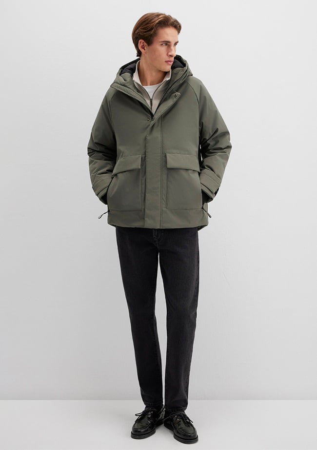  Mavi Cep Detaylı Haki Mont Loose Fit / Bol Rahat Kesim 0110467-85485