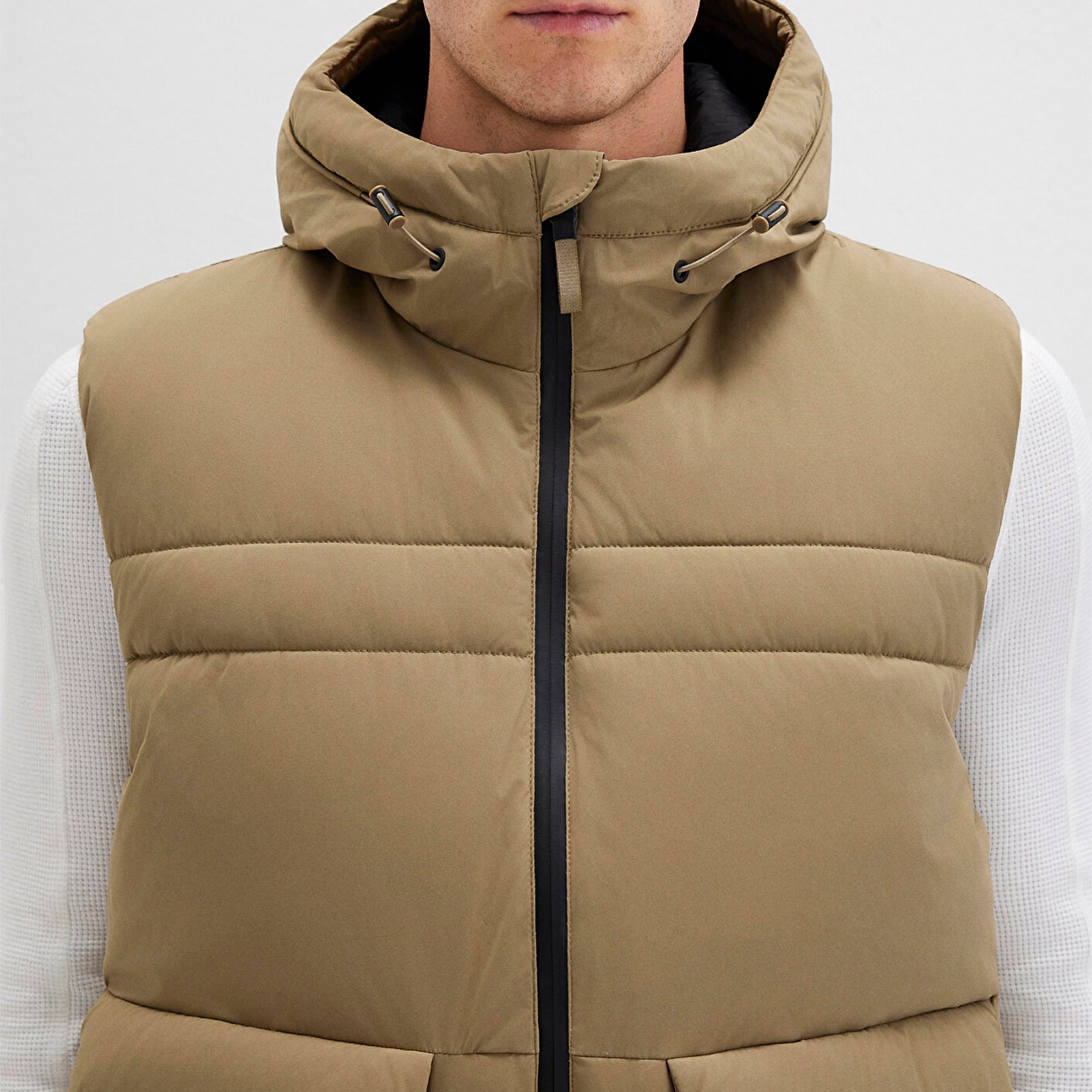 Mavi Cep Detaylı Kahverengi Şişme Yelek Regular Fit / Normal Kesim 0110389-70377