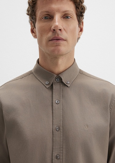  Mavi Kahverengi Gömlek Slim Fit / Dar Kesim 0211192-83866