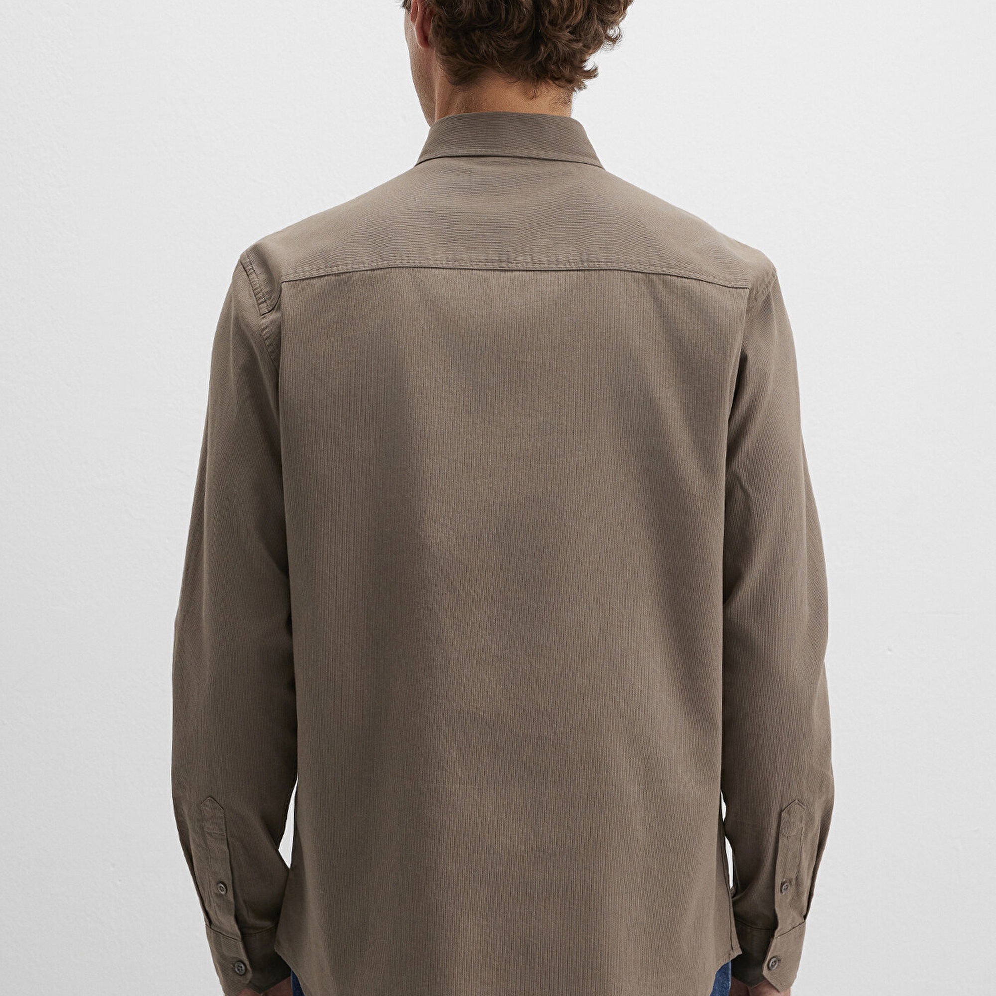 Mavi Kahverengi Gömlek Slim Fit / Dar Kesim 0211192-83866