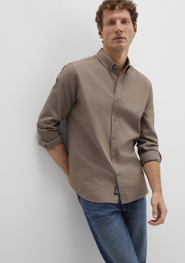  Mavi Kahverengi Gömlek Slim Fit / Dar Kesim 0211192-83866
