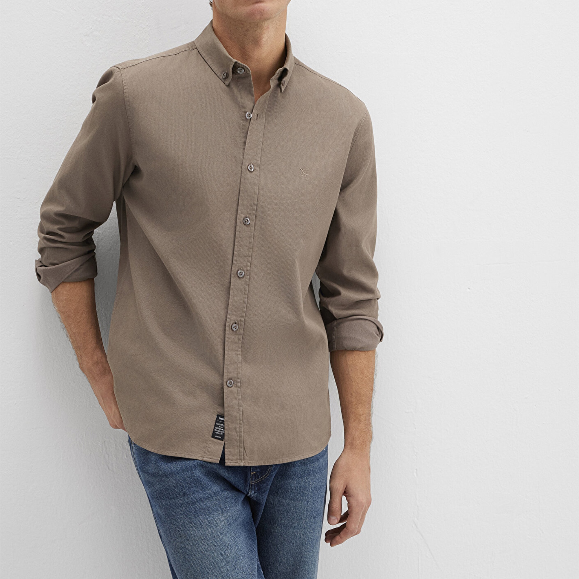 Mavi Kahverengi Gömlek Slim Fit / Dar Kesim 0211192-83866