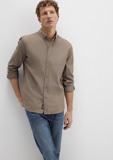  Mavi Kahverengi Gömlek Slim Fit / Dar Kesim 0211192-83866