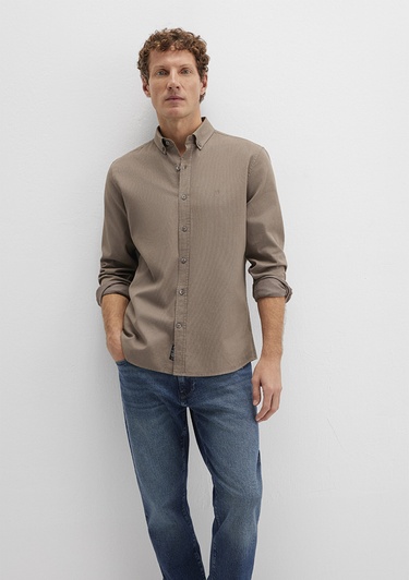  Mavi Kahverengi Gömlek Slim Fit / Dar Kesim 0211192-83866