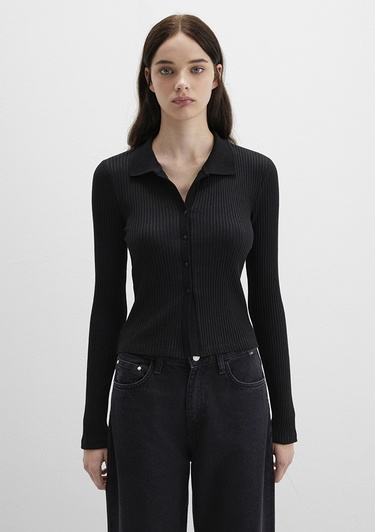  Mavi Siyah Polo Tişört Fitted / Vücuda Oturan Kesim 1613594-900