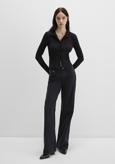  Mavi Siyah Polo Tişört Fitted / Vücuda Oturan Kesim 1613594-900