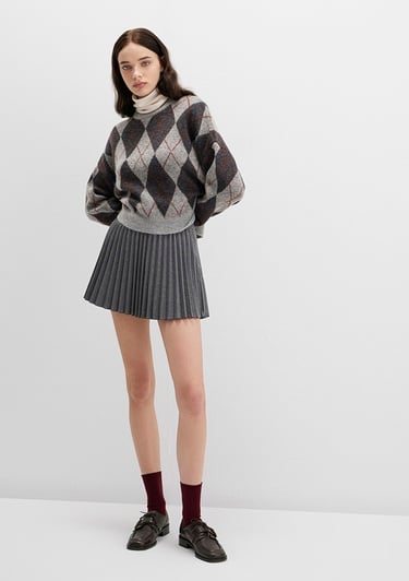  Mavi Antrasit Şort Etek 1410235-80023