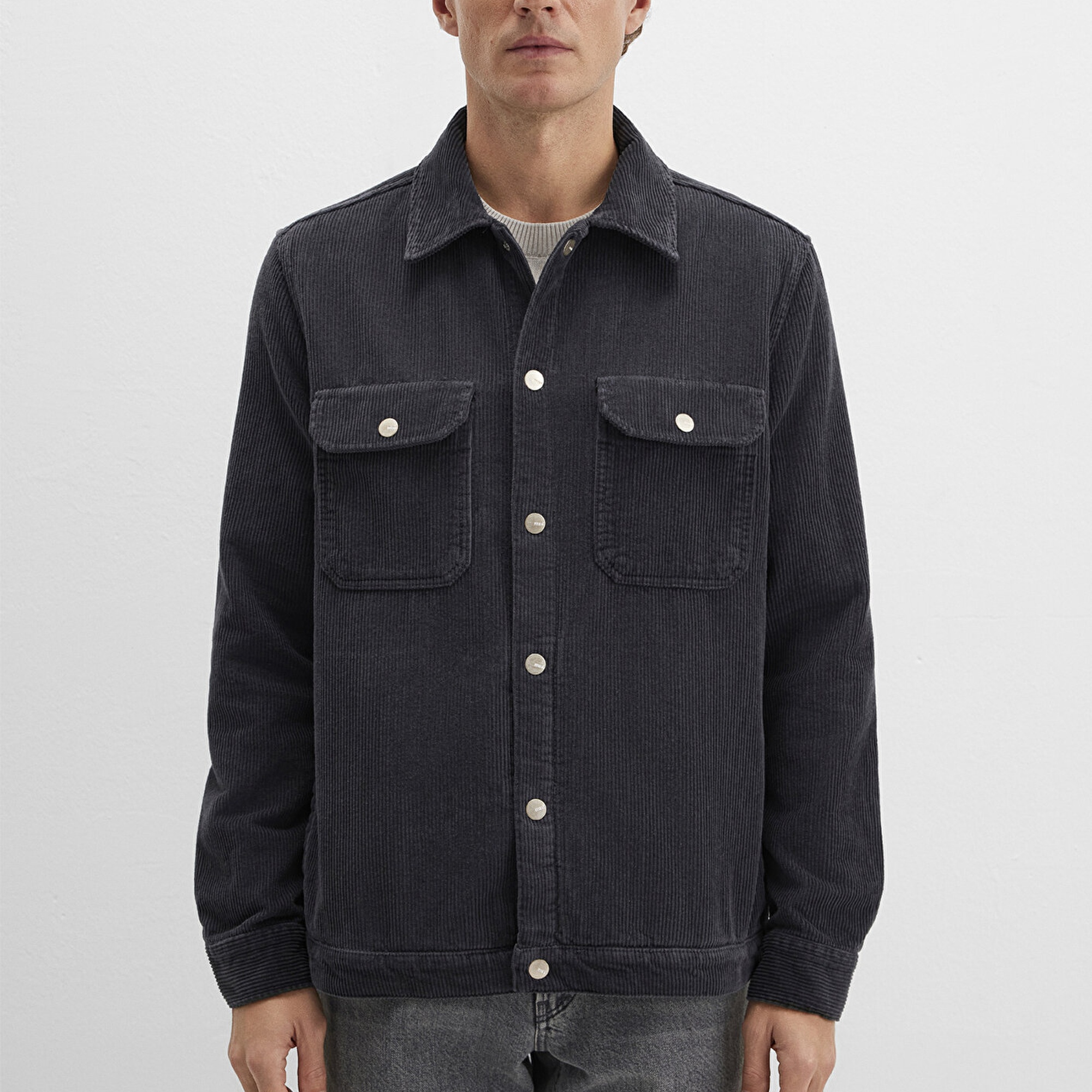 Mavi Antrasit Gömlek Loose Fit / Bol Rahat Kesim 0211750-70087