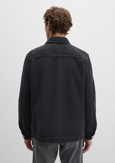  Mavi Antrasit Gömlek Loose Fit / Bol Rahat Kesim 0211750-70087