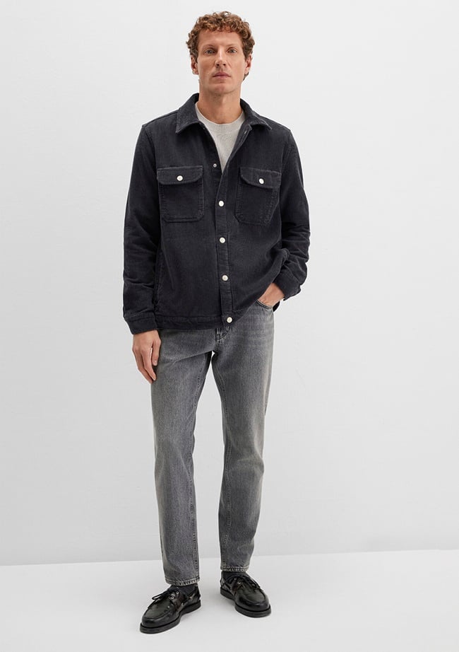  Mavi Antrasit Gömlek Loose Fit / Bol Rahat Kesim 0211750-70087