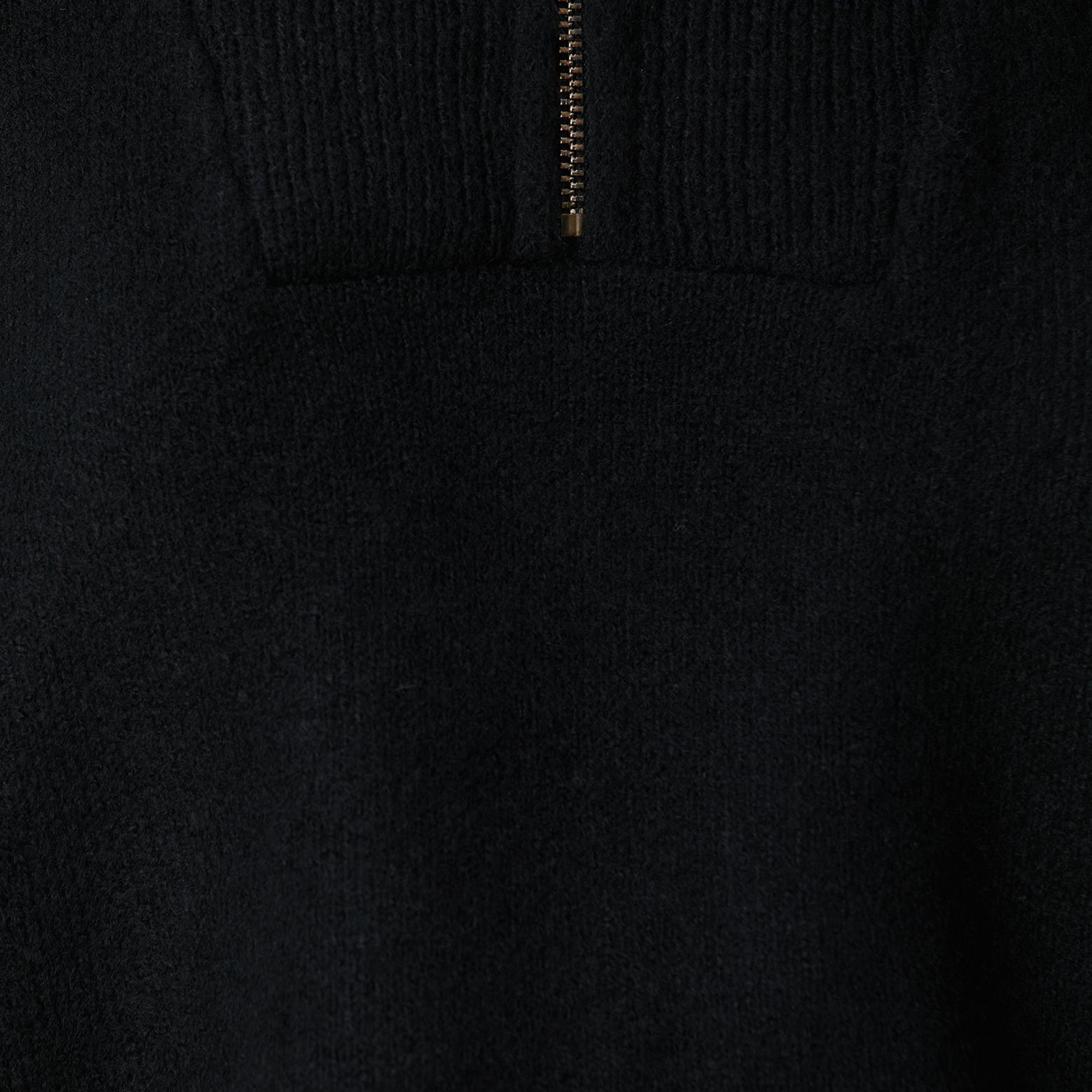 Network Kadın Siyah Dik Yaka Fermuarlı Uzun Kol Kazak