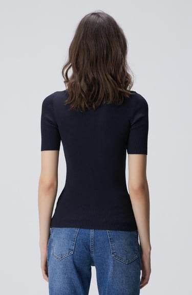  Network Kadın Lacivert Örgülü Dik Yaka Rayon Basic Kazak