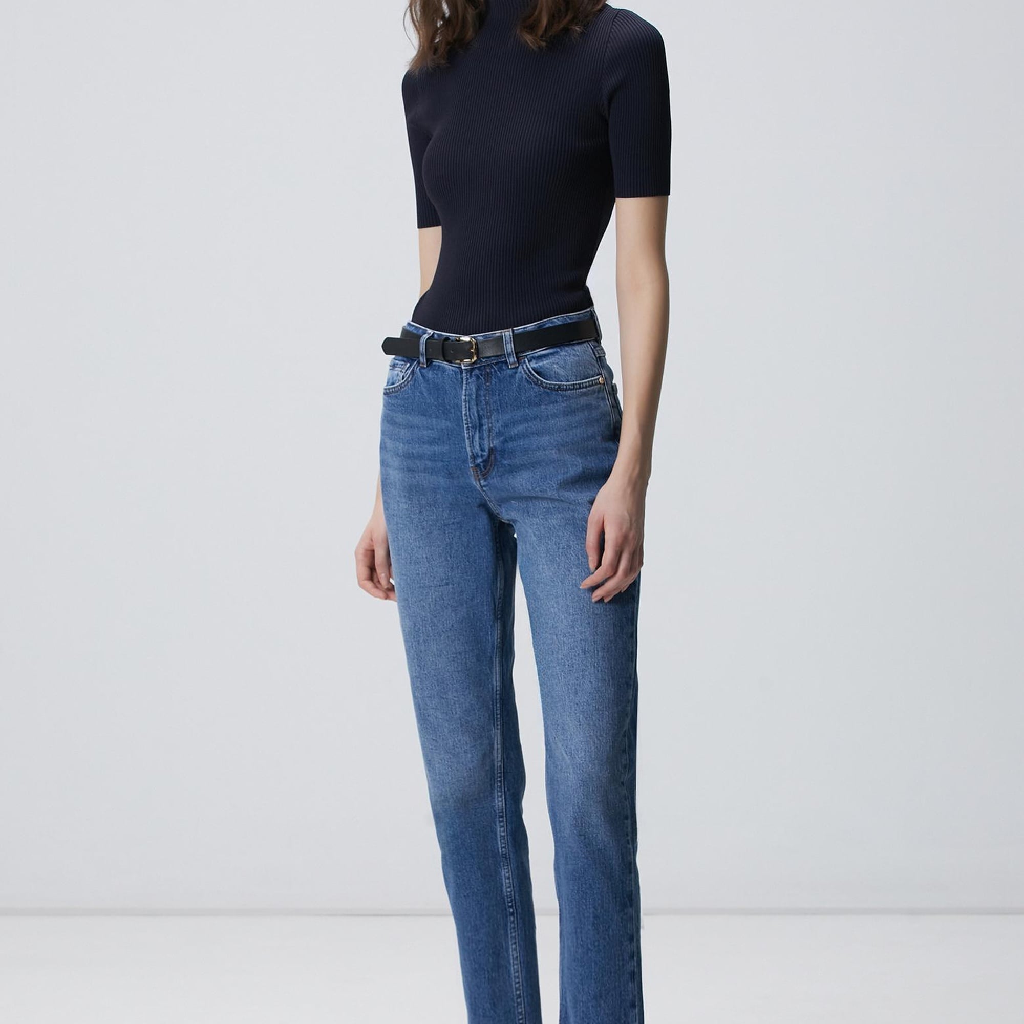 Network Kadın Lacivert Örgülü Dik Yaka Rayon Basic Kazak