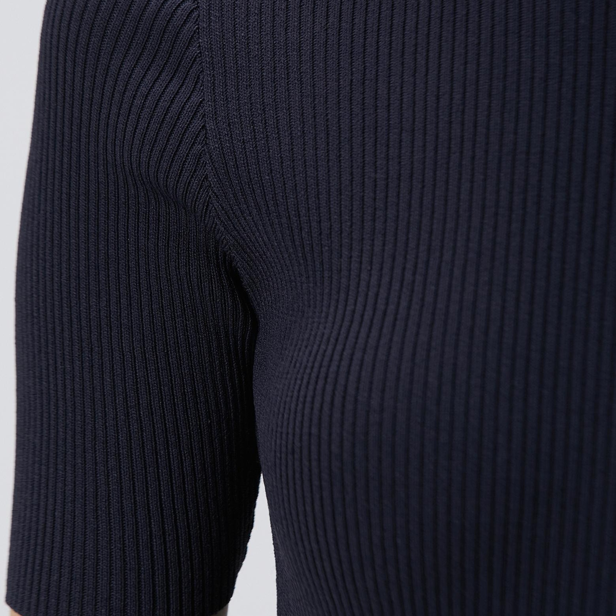 Network Kadın Lacivert Örgülü Dik Yaka Rayon Basic Kazak