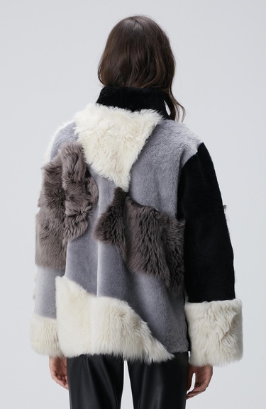  Network Kadın Renk Bloklu Deri Kaban