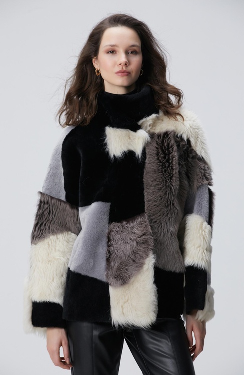  Network Kadın Renk Bloklu Deri Kaban