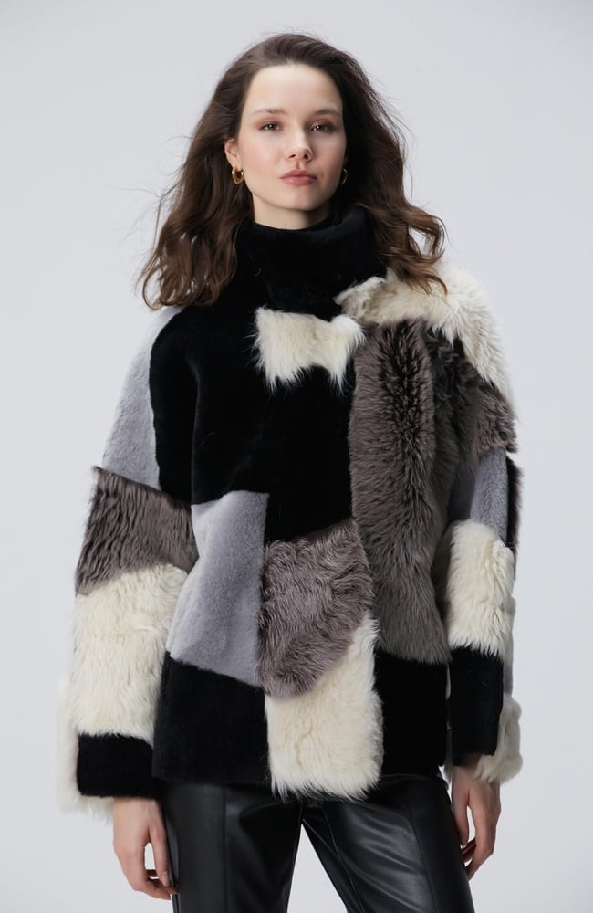  Network Kadın Renk Bloklu Deri Kaban